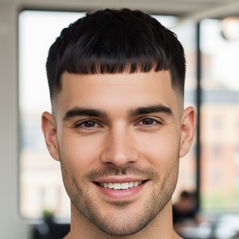 potongan rambut pria wajah oval